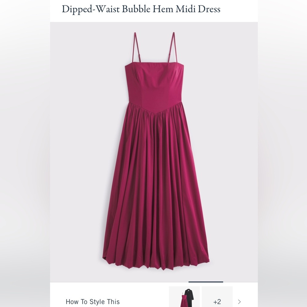Abercrombie Dipped-Waist Bubble Hem Midi Dress